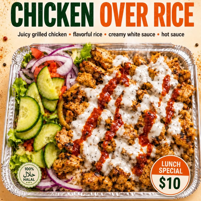 Frederick's Favorite Chicken Over Rice.